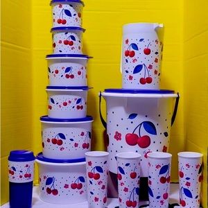 Brand new Tupperware cherry canister set